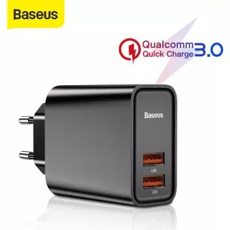 Adaptor Baseus QC 3.0 Dual Port USB+USB