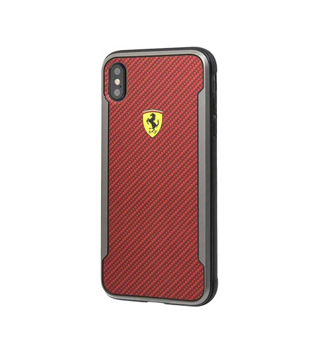 Ferrari Hardcase On Track SF Aluminium Effect iPhone Xr - Red