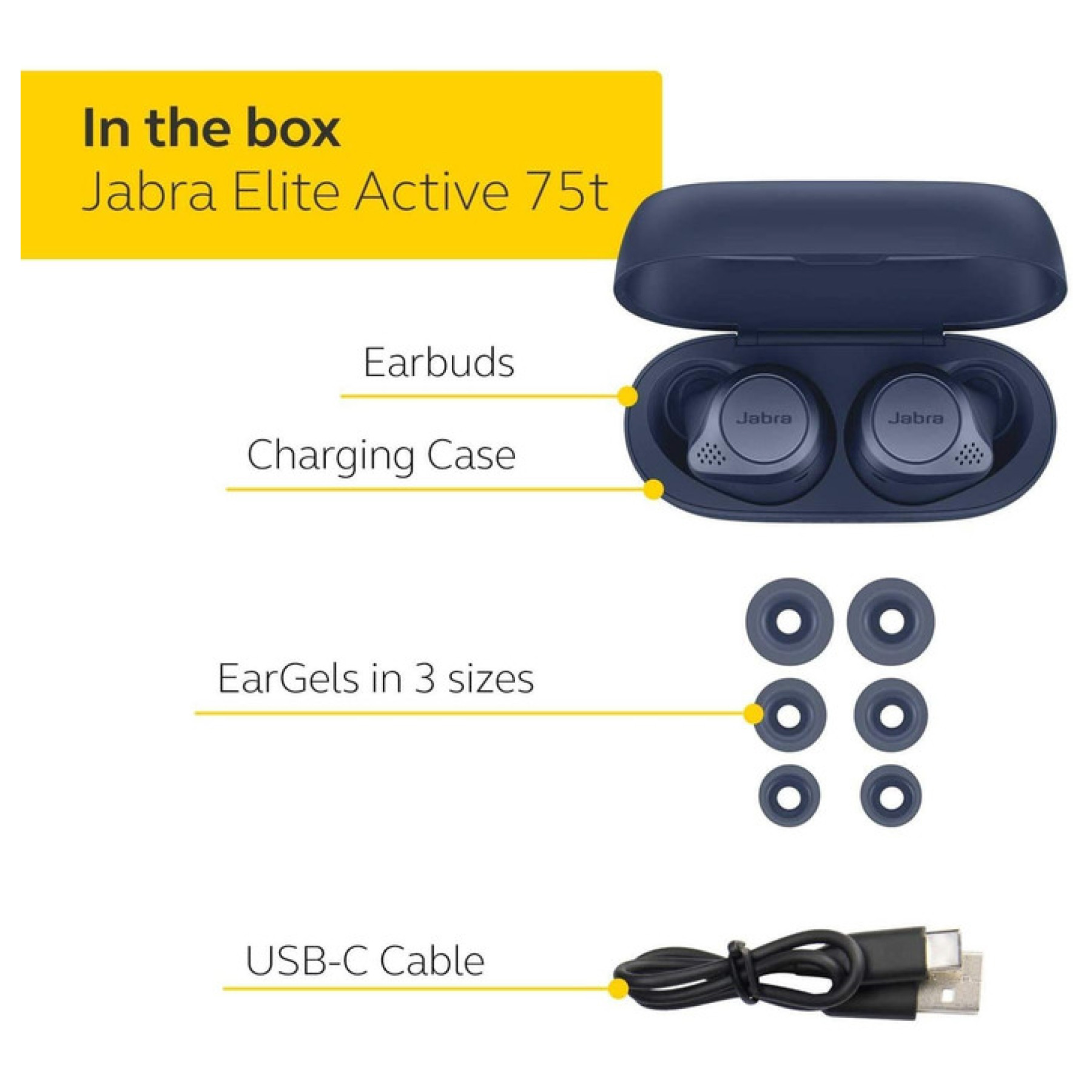 HF Bluetooth Jabra Elite Active 75t Navy