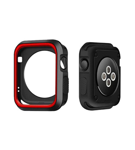 Silicone Case iWatch 38mm - Black+Red