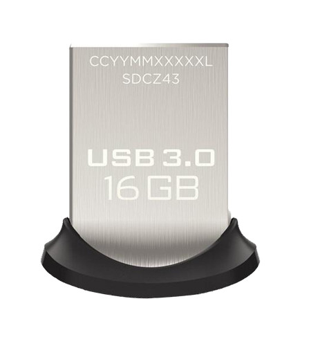 SanDisk Ultra Fit Flashdisk - Hitam [USB 3.0/16 GB]
