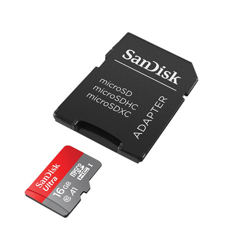 Sandisk Ultra Micro SDHC 16Gb, 98mb/s A1 + Adaptor