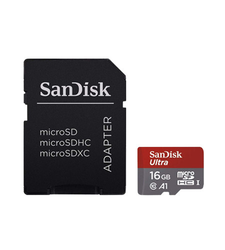Sandisk Ultra Micro SDHC 16Gb, 98mb/s A1 + Adaptor