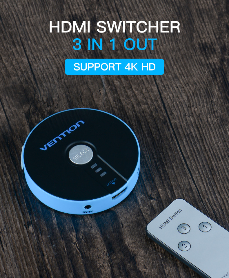 Vention [S17] Mini HDMI Switcher (3 in 1 Out)