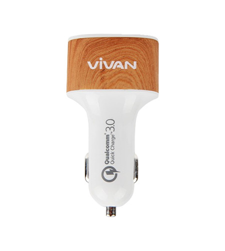 Vivan CQ01 QC3.0 Car Charger Dual USB - White